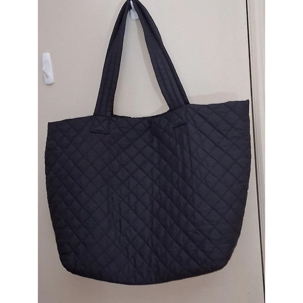 Jockey Black Quilted Tote Bag Diamond Puffer Shoulder Bag Large Gym Travel